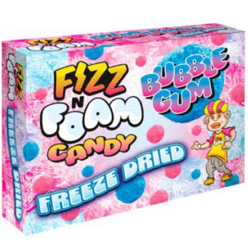 Fizz N Foam Bubble Gum Freeze Dried 40g - 12ct