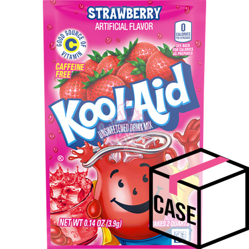 Kool Aid Unsweetened Strawberry 3.9g - Case