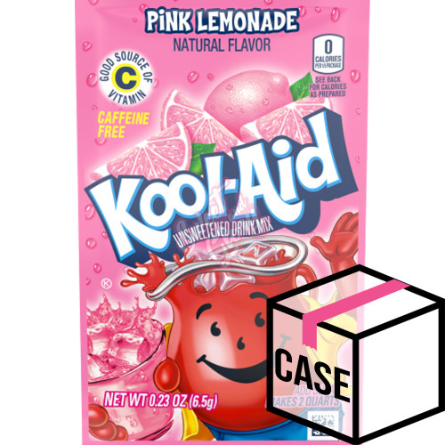 Kool Aid Unsweetened Pink Lemonade 6.5g - Case
