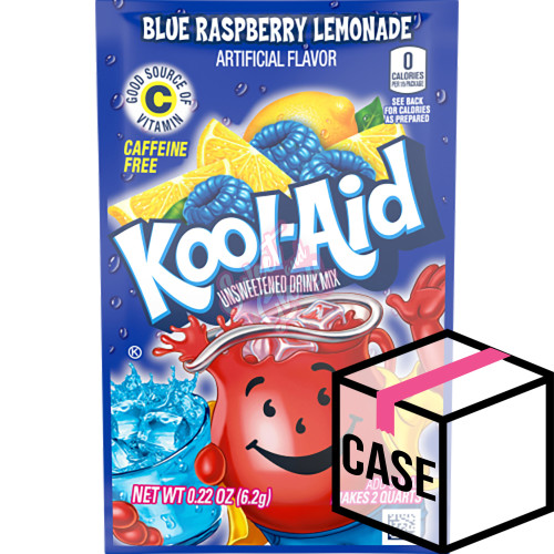 Kool Aid Unsweetened Blue Raspberry Lemonade 6.2g - Case