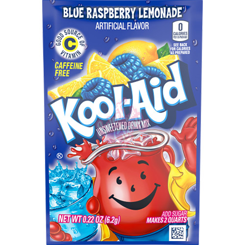 Kool Aid Unsweetened Blue Raspberry Lemonade 6.2g - 48ct