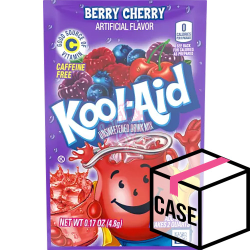 Kool Aid Unsweetened Blastin Berry Cherry 4.8g - Case