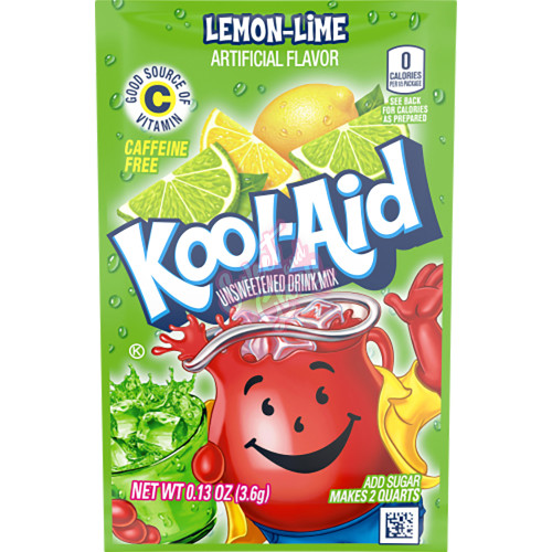 Kool Aid Unsweetened Lemon Lime 3.6g - 48ct