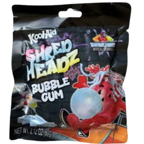Kool-Aid Shred Headz Tropical Punch Bubblegum 60g - 12ct