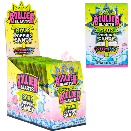 KoKo's Boulder Blast Sour Cotton Candy Popping Candy 10g - 24ct