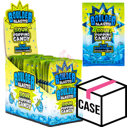 KoKo's Boulder Blast Sour Blue Raspberry Popping Candy 10g - Case