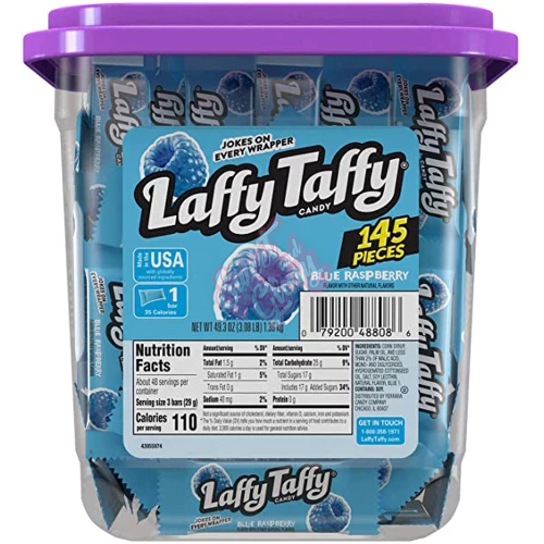 Laffy Taffy Blue Raspberry Mini's 145ct Tub 1397g - 1ct