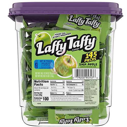 Laffy Taffy Sour Apple Mini's 145ct Tub 1397g - Inner ! Clearance !