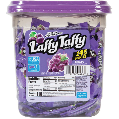 Laffy Taffy Grape Mini's 145ct Tub 1397g - 1ct