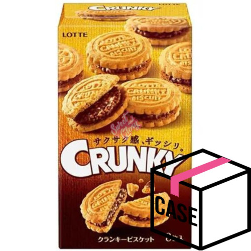 Lotte Crunky Chocolate Sandwich Biscuit (Japan) 90g - Case