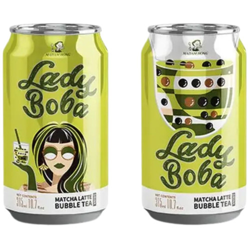 Madam Hong Lady Boba Matcha Latte Bubble Tea 315ml - 24ct
