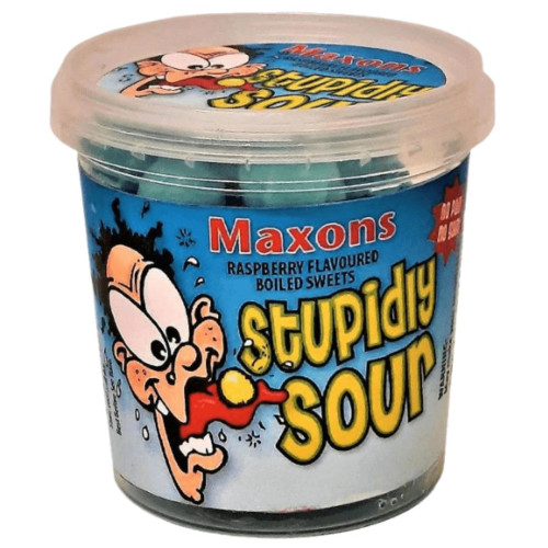 Maxons Stupidly Sour Raspberry 75g- Case 12ct