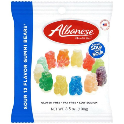 Albanese Sour Gummy Bears 100g - 12ct