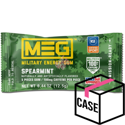 Meg Military Energy Gum Spearmint 12.5g - Case