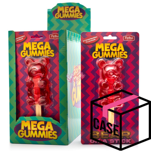 Mega Gummies Bear on a Stick 120g - Case