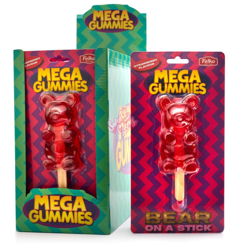 Mega Gummies Bear on a Stick 120g - 11ct
