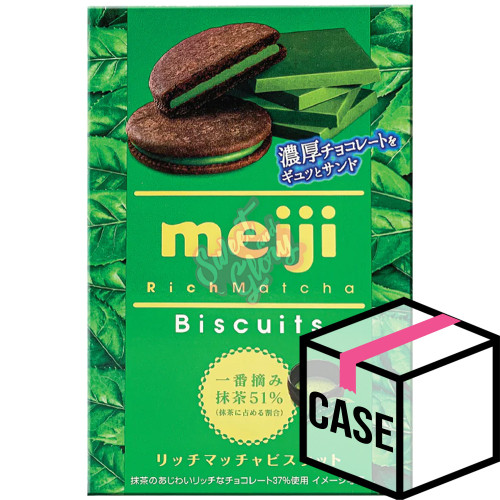 Meiji Rich Chocolate Matcha Biscuits (Japan) 96g - Case