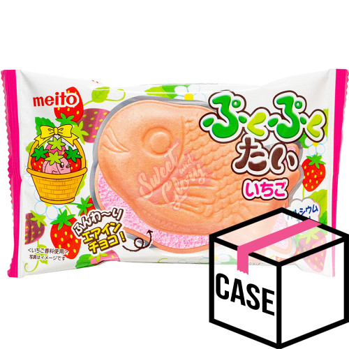 Meito Puku Puku Tai Strawberry Aerated Chocolate (Japan) 17g - Case