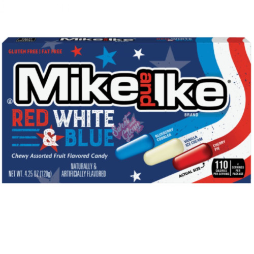 Mike and Ike Red White & Blue 120g - 12ct