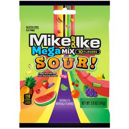 Mike & Ike Mega Mix Sour Peg Bag 141g - 12ct