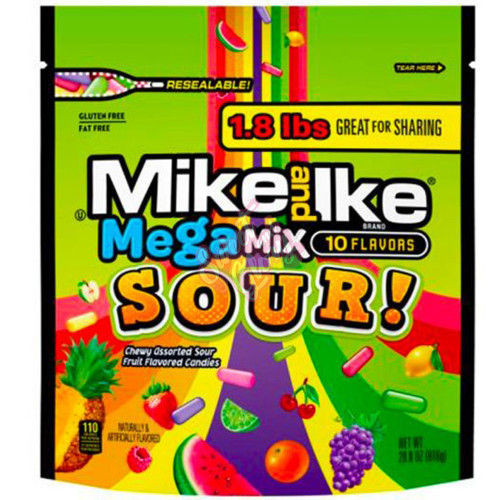 Mike & Ike Mega Mix Sour! 816g - 6ct