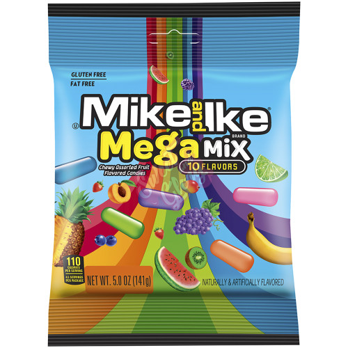 Mike & Ike Mega Mix Peg Bag 142g - 12ct