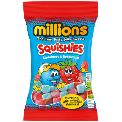 Millions Strawberry & Bubblegum Squishies 130g - 12ct