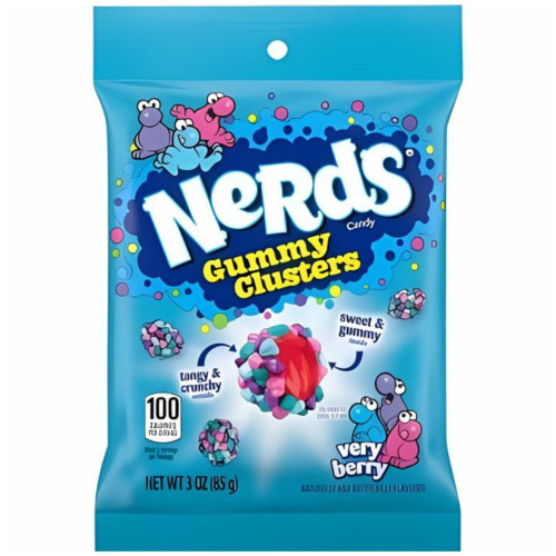 Nerds Gummy Clusters Very Berry Peg Bag 85g - 12ct
