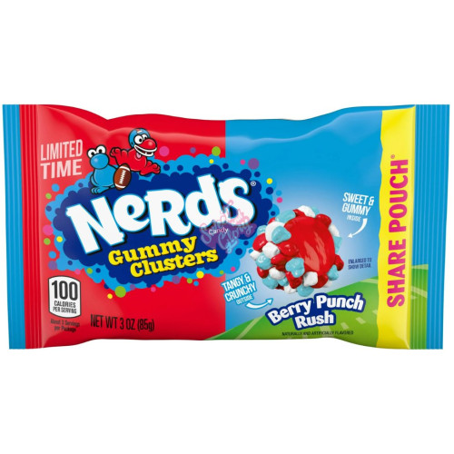 Nerds Gummy Clusters Berry Punch Rush Share Pouch 85g - 12ct