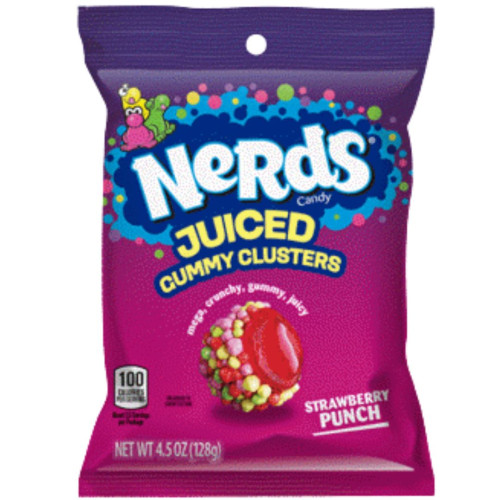Nerds Juiced Gummy Clusters Peg Bag 128g - Case