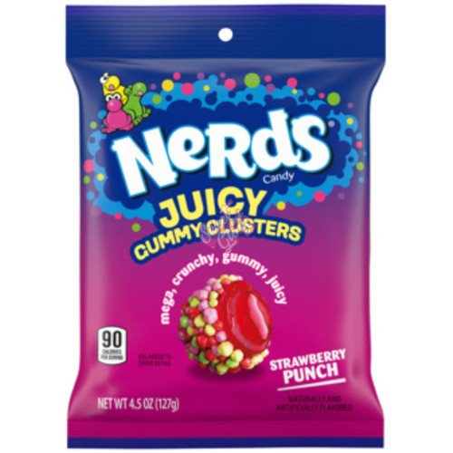 Nerds Juiced Gummy Clusters Peg Bag 128g - Case