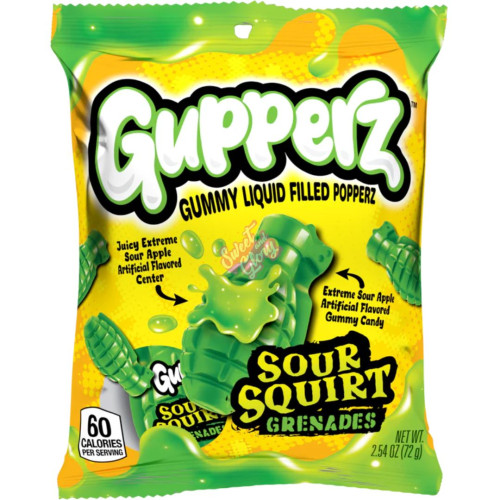 Gupperz Sour Squirt Grenades 72g - 12ct