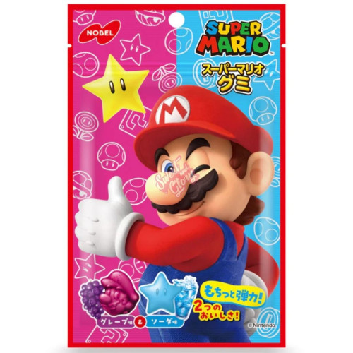 Nobel Super Mario Gummies Grape & Soda (Japan) 50g - 6ct