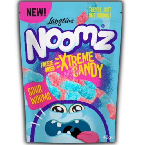 Noomz Freeze Dried Sour Worms 55g - 12ct