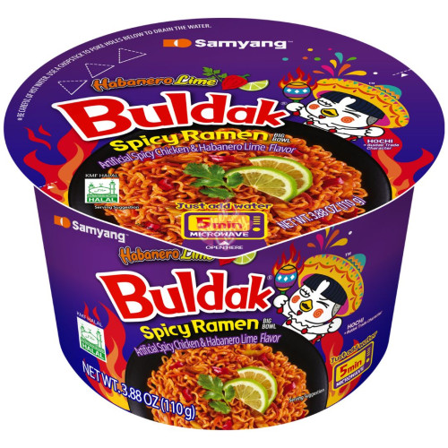 Samyang Buldak Hot Chicken Habanero Lime Big Bowl 110g - 16ct