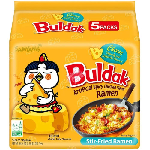 Samyang Buldak Hot Chicken Cheese 5 Pack 130g - 8ct