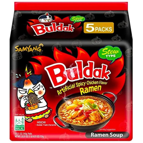 Samyang Buldak Hot Chicken Stew Type 5 Pack 145g - Case