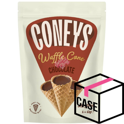 Coney's Waffle Cone Chocolate 63g - Case