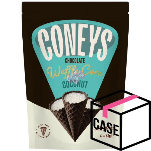 Coney's Chocolate Waffle Cone Coconut 63g - Case