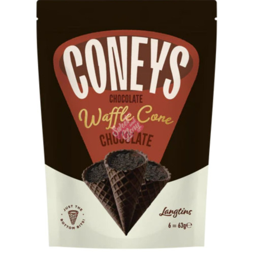 Coney's Chocolate Waffle Cone Chocolate 63g - 12ct