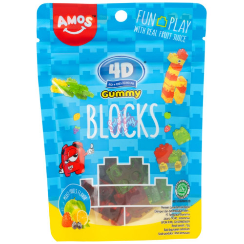 Amos 4D Gummy Blocks 72g - Case