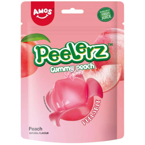 Amos Peelerz Gummy Peach 40g - 12ct