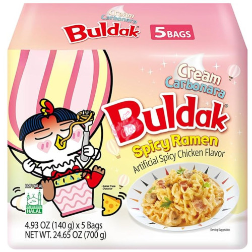 Samyang Buldak Creamy Carbonara 5 Pack 140g - 8ct