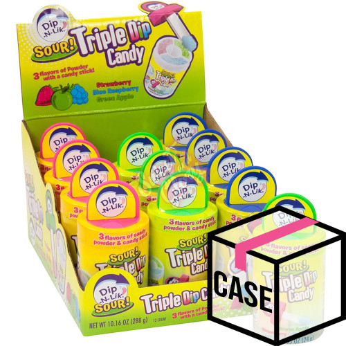 Dip-N-Lik Triple Dip Candy Sour 24g - Case