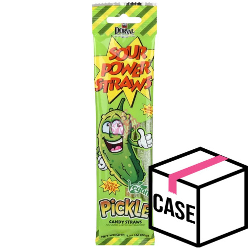 Sour Power Straws Pickle 50g - Case