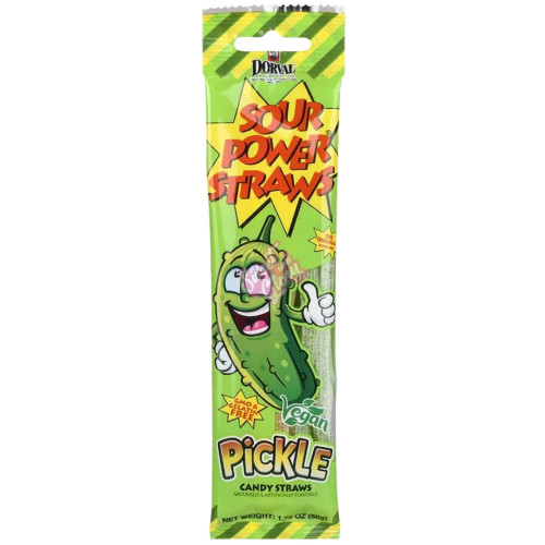 Sour Power Straws Pickle 50g - 24ct