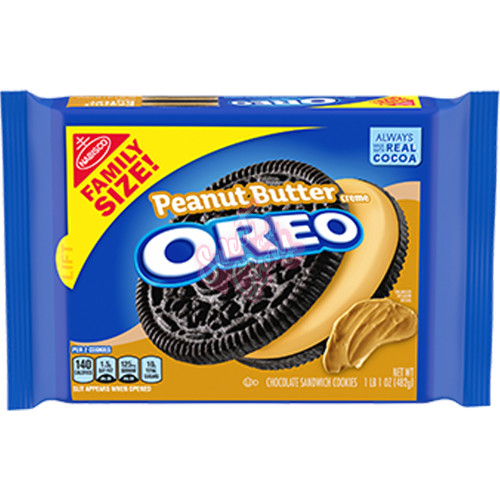 Oreo Family Size Peanut Butter Creme 482g - Case ! Clearance !