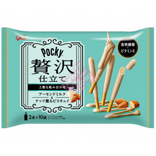 Glico Pocky Zeitaku Almond Milk & Biscuit (Japan) 120g - 14ct