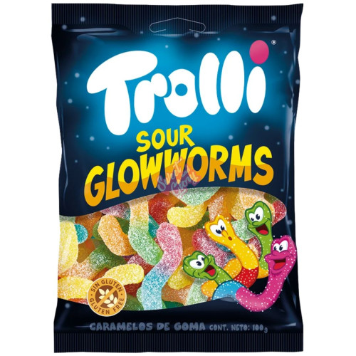 Trolli Sour Glowworms 100g - 24ct