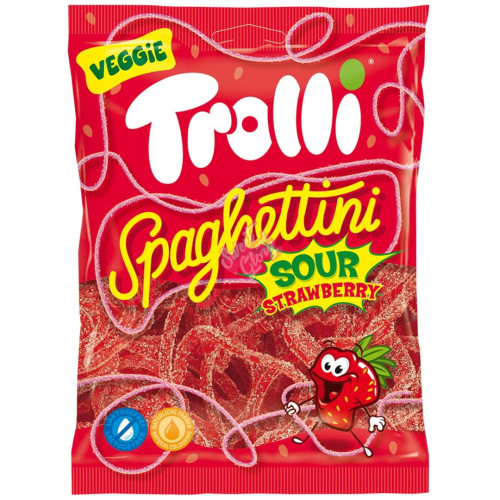 Trolli Spaghettini Sour Strawberry 100g - 30ct